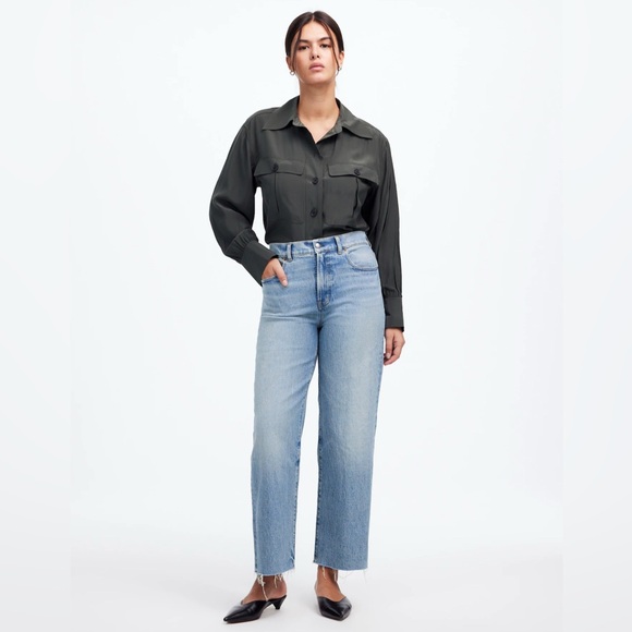 Madewell Denim - Madewell The Perfect Vintage Curvy Wide-Leg Crop Jean